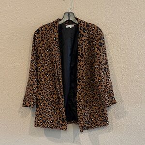 Brown Leopard Print Blazer